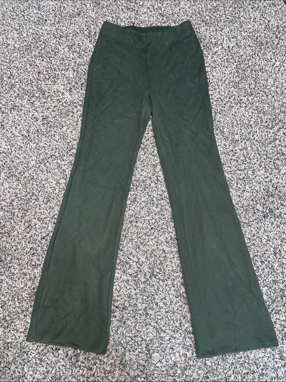 A New Day Tailored High Rise Brushed Fleece Soft Bootcut Pants Olive XS NWOT